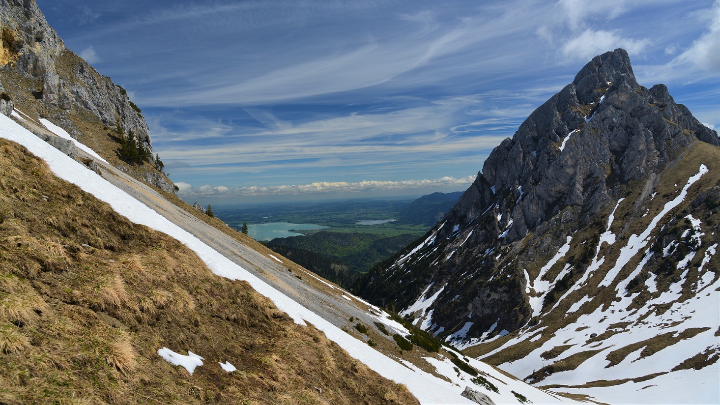 Blick ins Alpenvorland mit dem Forggensee