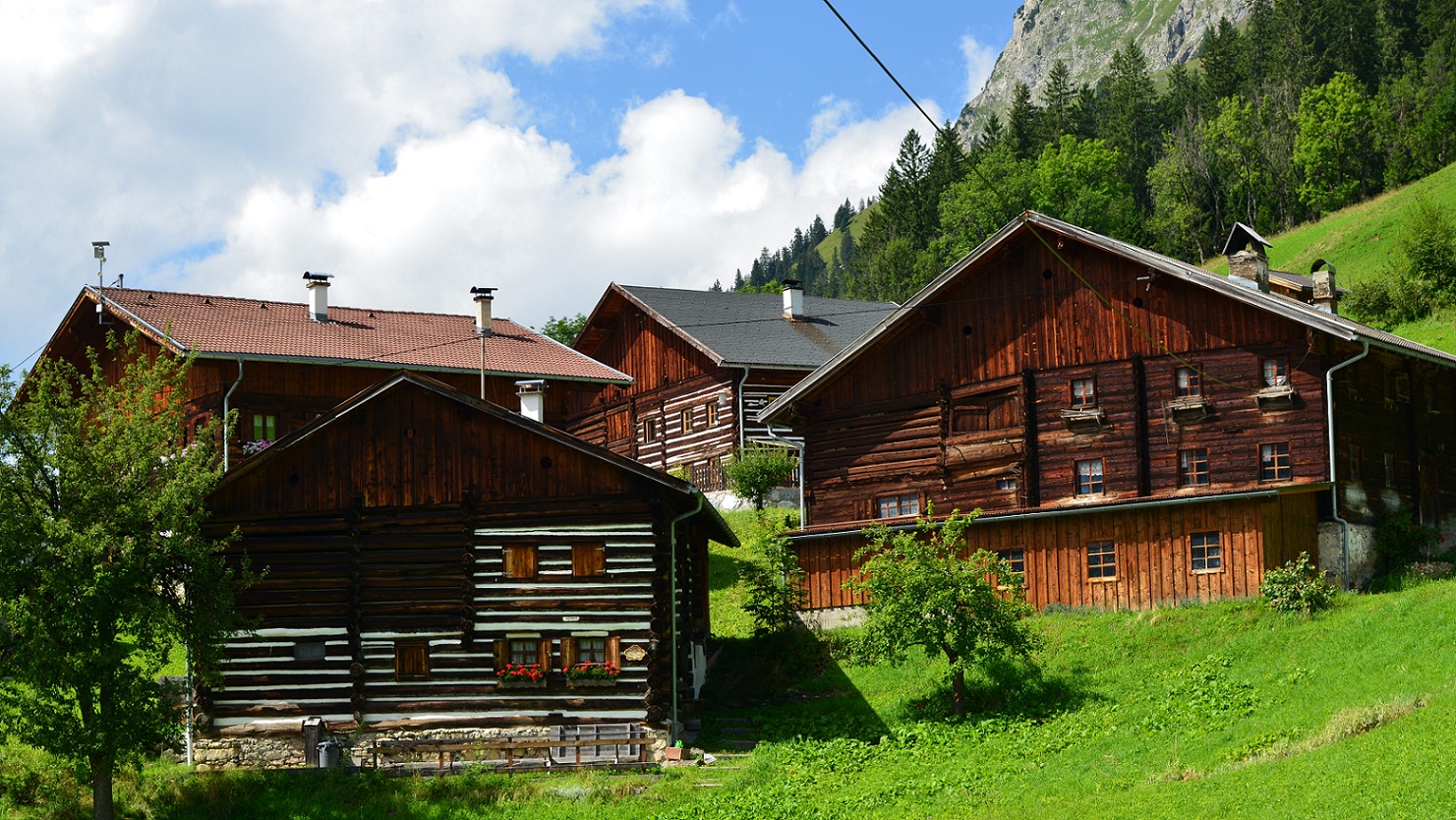 Bauerhäuser in Bschlabs im Lechtal